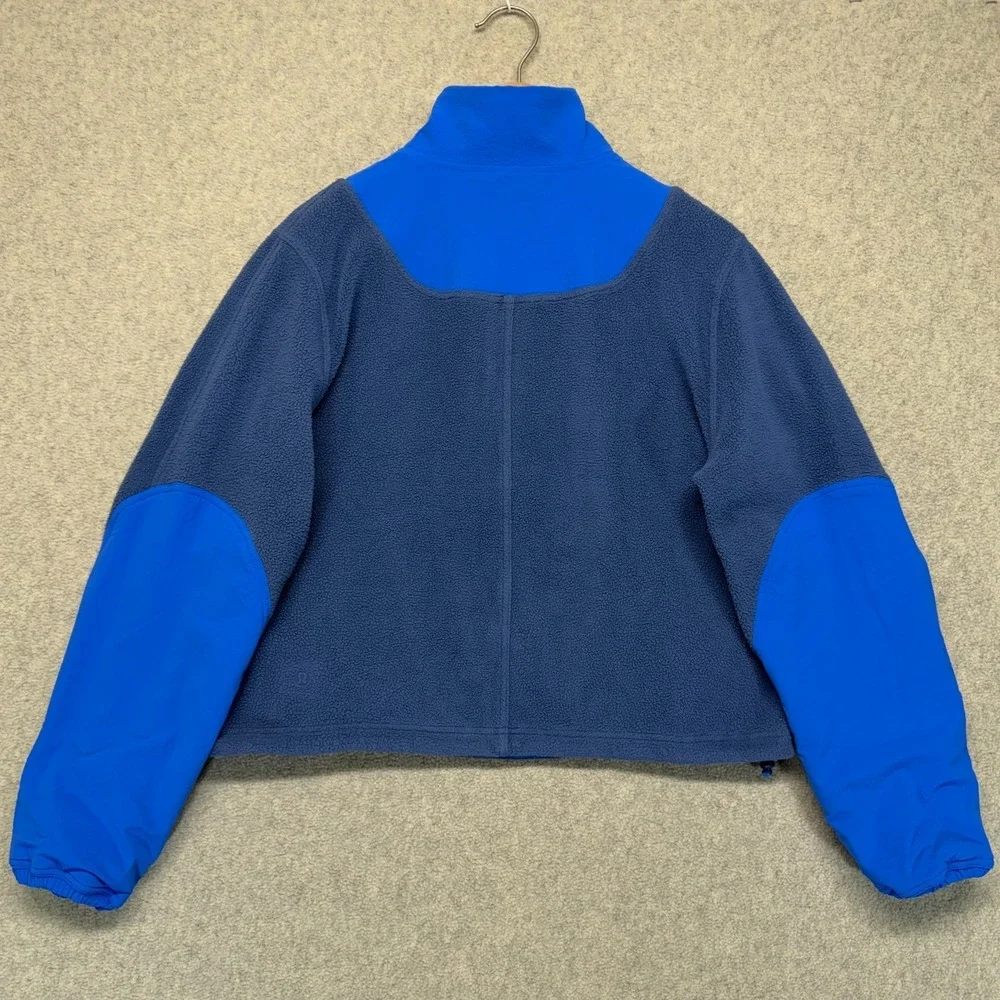 Lululemon Womens‎ Fleece Ripstop Hiking Sweatshirt Blue Crop Pullover Outdoor 6